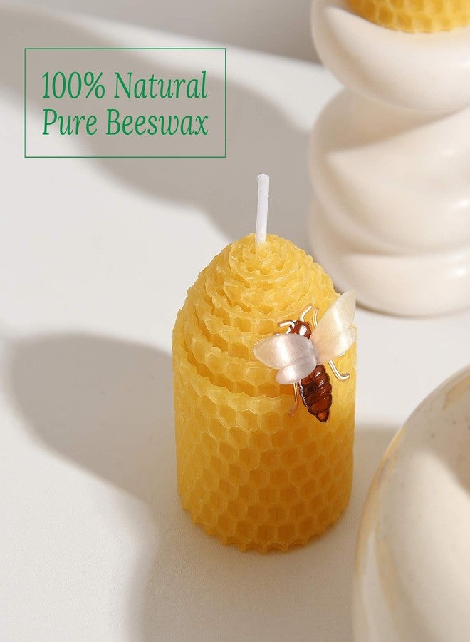 ENCANLIGHT Pure Beeswax Candles 12 Pack, Hand-Rolled Honeycomb Bees Wax Candle Votives, 3.5 Hours Burn Time Each, Non-Toxic and Dripless for Home Decor, Party, Gifts - Image 4